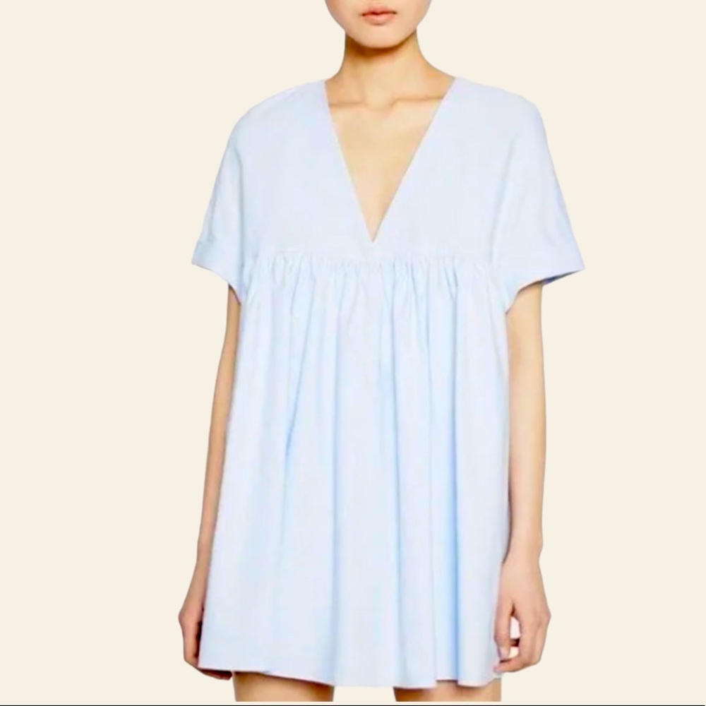 ZARA WOMEN’S BABYDOLL COTTON POPLIN ROMPER - SIZE MEDIUM
